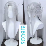 [Styled Wig]Ashes of the Kingdom‌ Linghu Mao Silver White Fake Hand Hook Hair COS Wig Set（Excluding headwear）
