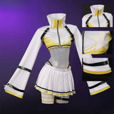 AElegg Boom And Shock Anime Game Cosplay Costume White Sleeves Short Coat Tops Skirt  Adult Woman Sexy Carnival Spot Goods