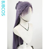 [Styled Wig]Ancient Style Universal Cosplay Wig Game Women Men Long Full Lace Hand Hook Purple Hair Halloween Party Wig