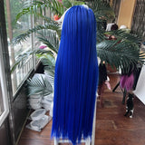 [Styled Wig]Cookie Run: Kingdom Shadow Milk Cookie Cosplay Wig 100CM Hair Comic Con Props Role Play Blue And Purple Accessory