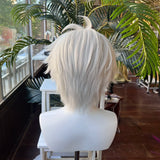 [Styled Wig]X Chara Cosplay Wig Game Man Silver Short Spiky Hair For Game Anime Character Manga Style Halloween Party Wig
