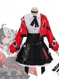 Anime Game Neverness To Everness Cosplay Halloween Lacrimosa Costume Y2K Punk Red Short Coat Black Dress Goth Lolita