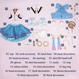 Jinhsi Cosplay Costume Game ‌Wuthering Waves Suit Blue And White Dress Halloween Role Play Carnival Party World Tour‌ S-3XL