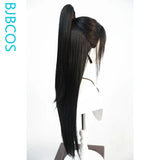 [Styled Wig]Ancient Style Heroine Cosplay Wig Long Black High Ponytail Hair Antique Style Versatile NPC Shaped COS Wig Halloween