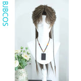 [Styled Wig]Wolf Cut Mullet Cosplay Wig Anime Long Light Brown Men's NPC Universal Hair Shaped COS Set Halloween Party Wig Cap