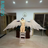 Columbina Hyposelenia Cosplay Costume Game Genshin Impact White Wings Pearl Cotton For Halloween Carnival Fancy Party Decoration
