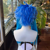 [Styled Wig]Aoba Seragaki Cosplay Wig Game Dramatical Murder Men Mixed Blue Long Hair Heat Resistant Synthetic For Halloween