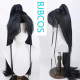 [Styled Wig]Hanfu ancient style round neck robe young man cosplay wig Chu Wanning ink burning versatile half tied ponytail