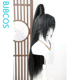 [Styled Wig]Mo Ran Cosplay Lace Front Wig Game Anime Man Long Black Straight High Bun Ancient Style Young Man Hair Halloween