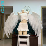 Versatile Angel White Wings Cosplay Costume Women Man Foldable White Lolita Big Wings Cosplay Halloween Carnival Party Prop