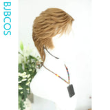 [Styled Wig]NPC Brown Short Hair Cosplay Wig Daily Male COS Lace Front Wig Youth Sensation Micro Curled Fragmented Halloween Wig