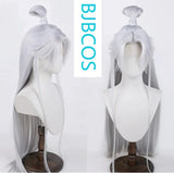 [Styled Wig]Love of Light and Night, Qisi Li Silver White COS Wig, Ancient Style Hanfu, High ponytail Style, Full Headset