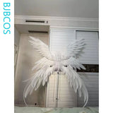 Versatile Wings Cosplay Prop Women Man Pearl Cotton Lolita Versatile Angel Devil White Wings Cosplay Halloween Carnival Party