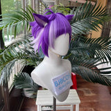 [Styled Wig]Twisted Wig Wonderland Chenya Cosplay Halloween Party Heat Resistant Synthetic Hair Short Purple Wig