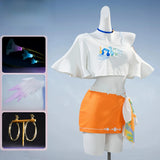 Robin Cosplay Costume Game Honkai Star Rail HSR Women Orange JK Dress Halloween Summer Fashion Anime One Shoulder Top Size S-L