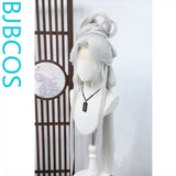 [Styled Wig]Antique style female creative silver white ancient costume goddess Lace Front Wig COS style wig set