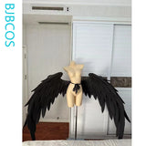 Albedo Cosplay Black Wings Anime Overlord Cosplay Foldable Versatile Pearl Cotton Angel Devil Lolita Props Halloween Carnival