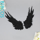 Versatile Wings Cosplay Costume Black White Angels ‌Embroidery‌ Wings Prop Halloween Christmas Decoration Party Angel Wings