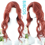 [Styled Wig]Universal Cosplay Wig Long Curly Dark Red Hair Antique Style Versatile NPC Mermaid Shaped Wig Set Halloween Wig