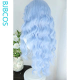 [Styled Wig]Ice Blue Big Curly Hair‌ Cosplay Lace Front Wig Anime Long Curly Hair Mermaid NPC Versatile Halloween Party Wig