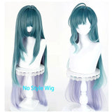 [Styled Wig]Vodyanitsa Cosplay Wig Game Genshin Impact Women Long Hair 98CM Green Purple Mixed Wig Anime Heat Resistant