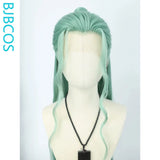 [Styled Wig]Universal Cosplay Full Lace Wig Long Light Green Hair Antique Qinglong Style Versatile NPC Wig Set Halloween Wig