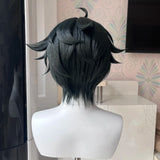 [Styled Wig]ZZZ Lighter Cosplay Wig 32cm Dark Green Wigs For Men Cosplay Anime Wig Heat Resistant Synthetic Hair Halloween
