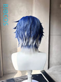 [Styled] Honkai Star Rail Sampo Koski Cosplay Wig 33cm Dark Blue Silver White Gradient Wigs Heat Resistant Synthetic Hair