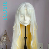 [Styled Wig]‌‌Hsin Second Cosplay Wig Game Wuthering Waves Women White To Light Gold Gradient 98CM For Halloween Comicon Party