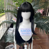 [Styled Wig]Wuthering Waves Chisa Cosplay Wig Hime Cut Long Straight Black Hair Chisa Outfit For Halloween Party Women Girls