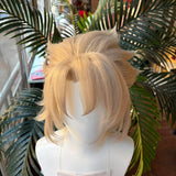 [Styled Wig]Albedo Cosplay Wig Game Genshin Impact Women Man Short Light Yellow‌ Hair Halloween Party Resistant Synthetic Wigs