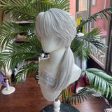 [Styled Wig]Embalmer Aesop Carl Cosplay Wig Game I dentity V Man Silver Long Hair Halloween Costume Theme Party Comic Synthetic