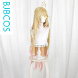 [Styled Wig]Star Detective Precure Senya Luluka Gold Pink Gradient Mid Split Leather Top COS Wig