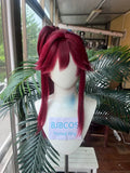[Styled Wig]‌Ensemble Stars ES MELLOW DEAR US Cosplay Wine Red Wigs For Women Anime Cos Heat Resistant Synthetic Hair Halloween