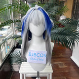 [Styled Wig]Wuthering Waves Galbrena Cosplay Wig WomenBlue Shoulder-length Hair Heat Resistant Fiber Hair Carnival Halloween