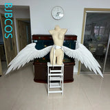 BJBCOS Custom Made Wings Cosplay Custom Anime Women Foldable White Versatile Pearl Cotton Wings Cosplay Halloween Carnival Party
