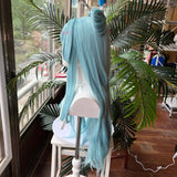 [Styled Wig]Yumemizuki Mizuki Cosplay Wig Game Genshin Impact Woman Long Light Blue Hair 78CM For Party Role Play Halloween Wigs