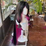 [Styled Wig]Columbina Hyposelenia Cosplay Wig Game Genshin Impact Woman Long 105CM Mixed Black Hair For Halloween Party Wig