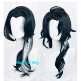 [Styled Wig]Pantalone‌ Cosplay Wig Game Genshin Impact For Man Black Hair Mixed 55CM Pantalone Cosplay Wig Hallowmas Party