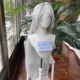 [Styled Wig]Severian Lowell Cosplay Anime Game Zenless Zone Zero Long Silvery White Wigs Fashion Ponytail Hairdo Synthetic