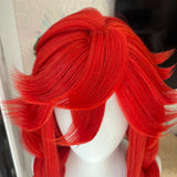 [Styled Wig]In Stock Game Li Glaze Synthetic Hair Long 95cm Red Braids Cosplay Anime Wig Heat Resistant Hair Halloween Party
