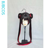 [Styled Wig]Moran Cosplay Wig Game Anime Nikke King Of Flowers Moran Women Long Black And Red 80CM Hair Halloween Party Wig