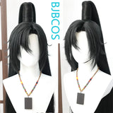 [Styled Wig]Mo Ran Cosplay Lace Front Wig Game Anime Man Long Black Straight High Bun Ancient Style Young Man Hair Halloween