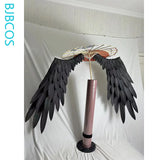 Xiao Wings Cosplay Game Genshin Impact Foldable Black Versatile Umbrella Pearl Cotton Demon Wings Cosplay Halloween Party Prop