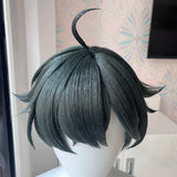 [Styled Wig]ZZZ Lighter Cosplay Wig 32cm Dark Green Wigs For Men Cosplay Anime Wig Heat Resistant Synthetic Hair Halloween