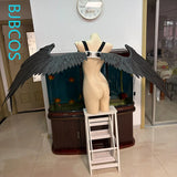 Remielle Dan Wings Cosplay Prop Women Pearl Cotton Black Wings Cosplay For Halloween Carnival Fancy Party Decoration Prop