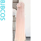 [Styled Wig]Lace Front Wig Pink Hanfu men's ancient costume creative COS 1.2-meter styling wig set