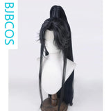 [Styled Wig]Erha White Cat Master Mo Ran Lace Front Wig cosplay wig Hanfu ancient style male half tied high ponytail