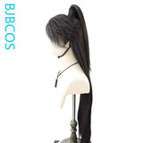 [Styled Wig]Antique style youth Hanfu men's front lace beauty pointed Lace Front Wig hairstyle wig headband ancient costume COS