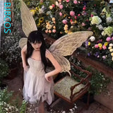 Butterfly Dragonfly Elf Cosplay Wings Anime Game Colorful Foldable Angel Lolita Wings Cosplay Halloween Carnival Party Prop